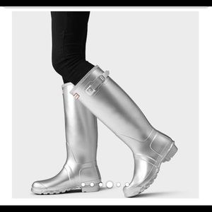 Hunter boots silver